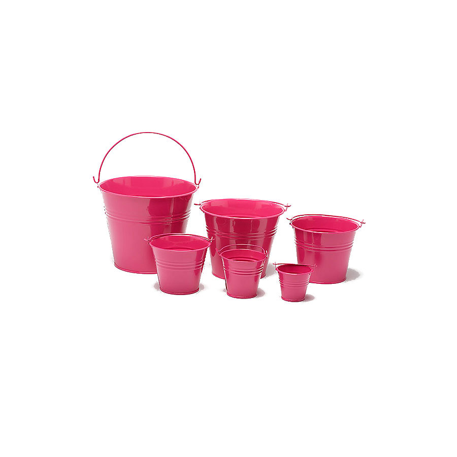 Craftmill Cerise Pink Round Metal Bucket 18x15cm