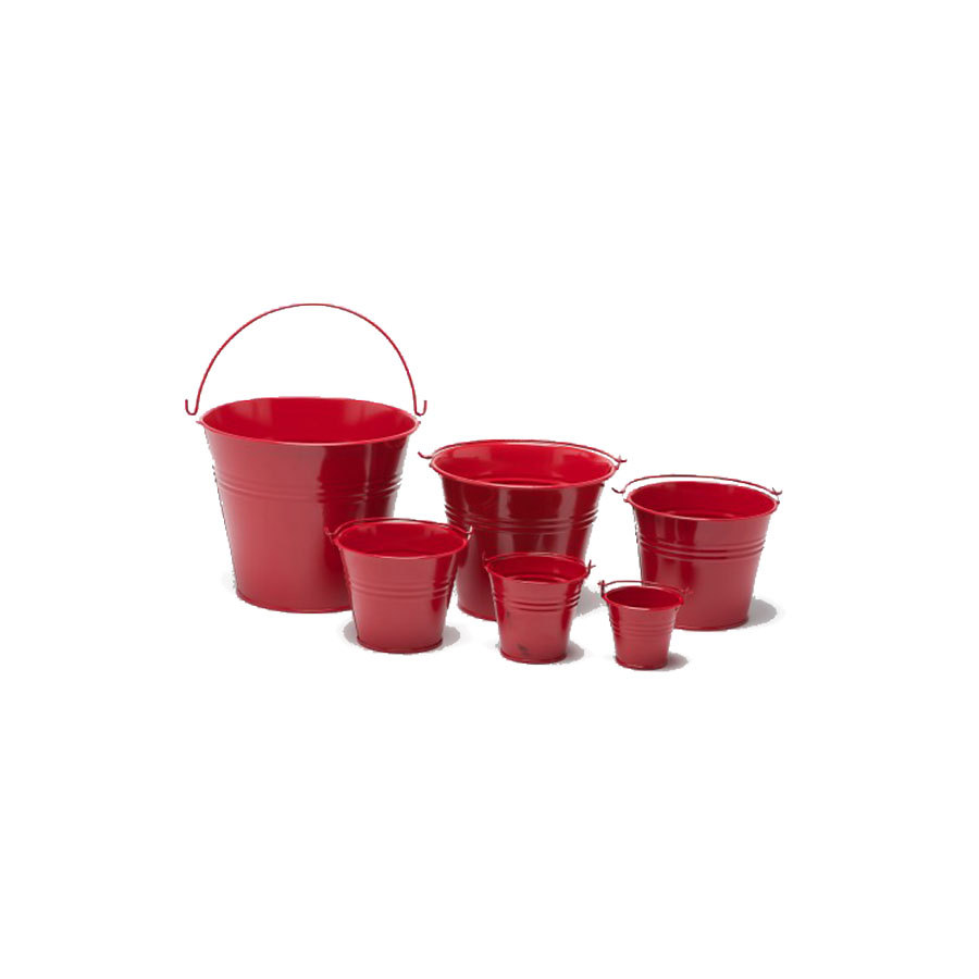 Craftmill Red Round Metal Bucket 18x15cm