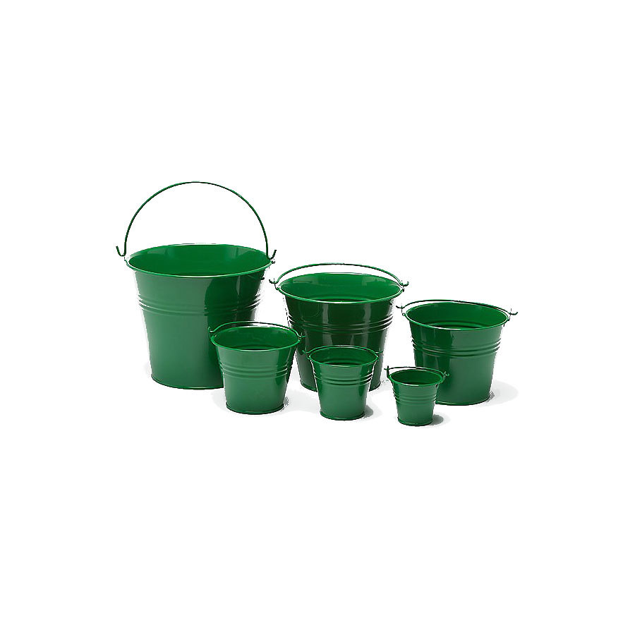 Craftmill Dark Green Round Metal Bucket 15x12.5cm