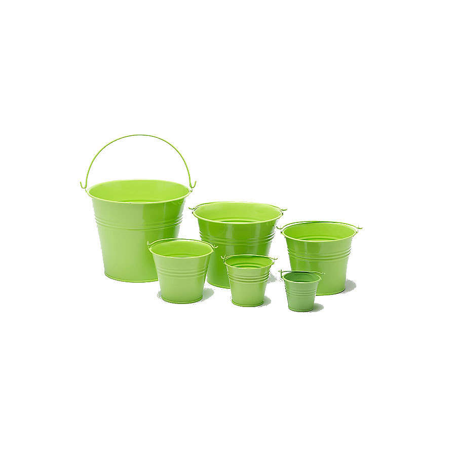 Craftmill Lime Green Round Metal Bucket 15x12.5cm