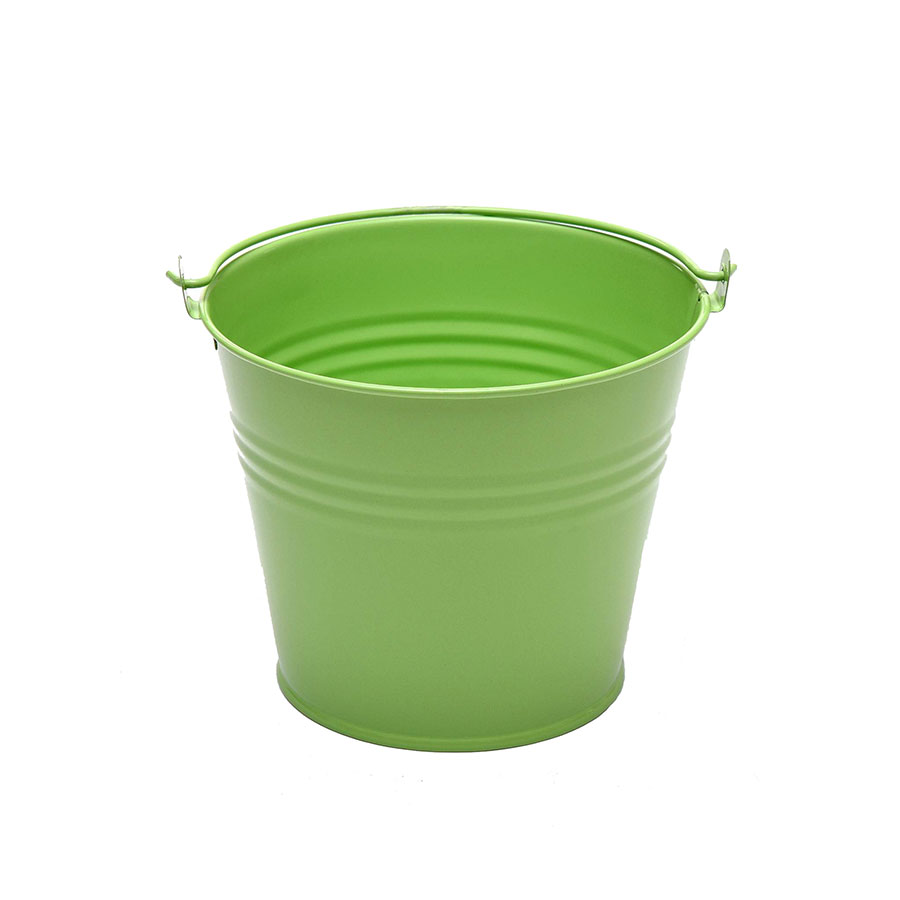 Craftmill Lime Green Round Metal Bucket 8x7cm