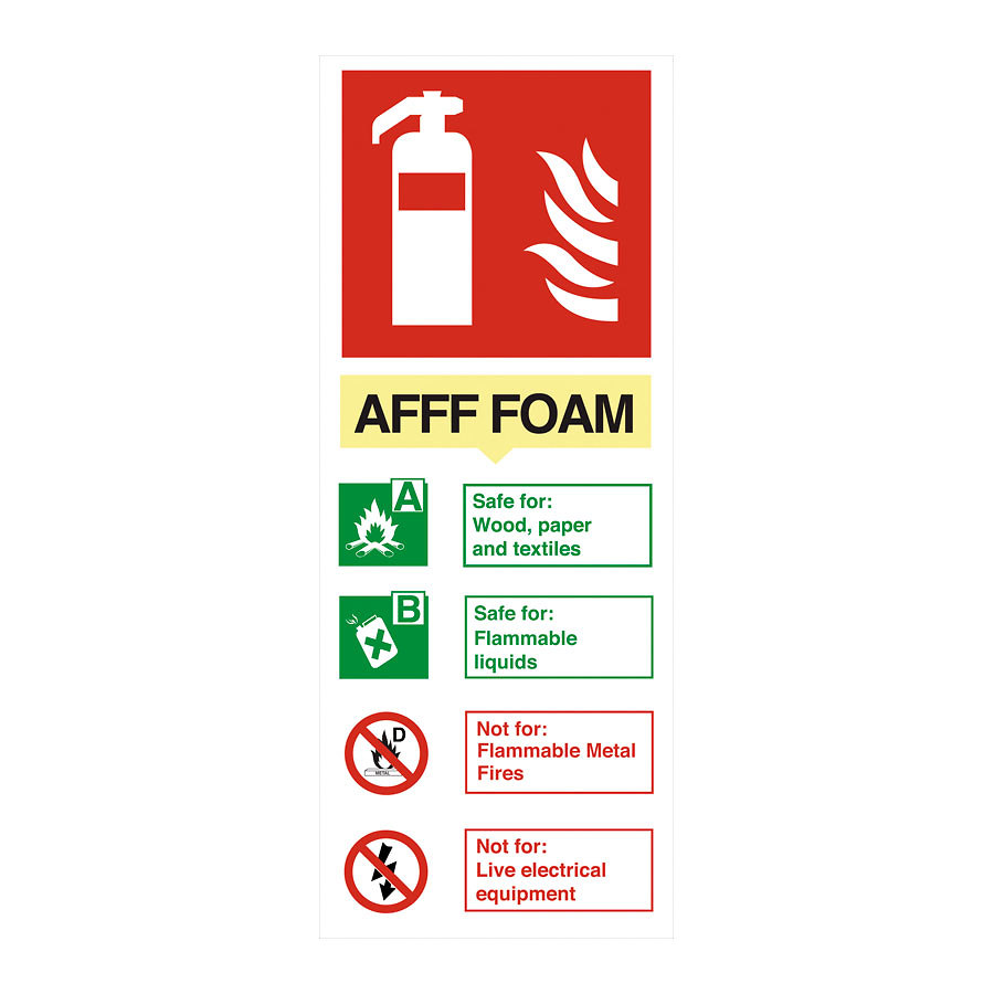 Mileta Safety Sign - FOAM Fire Extinguisher Sign 150x200mm