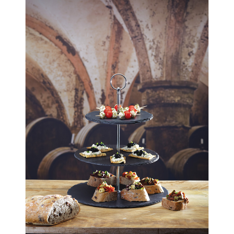 Appetiser Slate 3 Tier Serving Stand