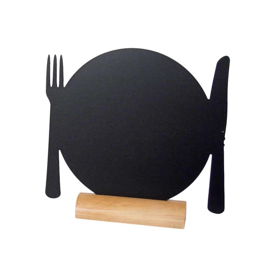 Plate Chalk Board Wooden Base