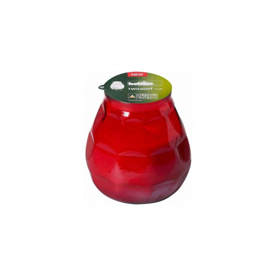 Bolsius Twilight Low Boy Red Candle 70 Hour Burn