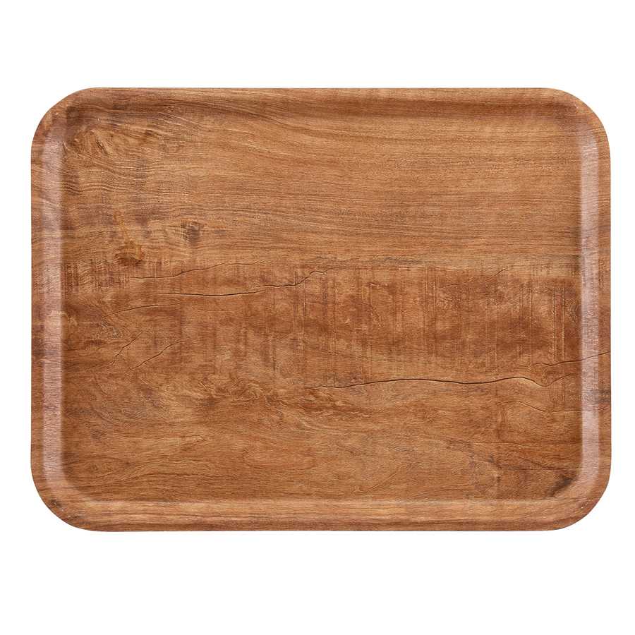 Cambro Madeira Dark Olive Wood Effect Rectangular Tray 24x35cm