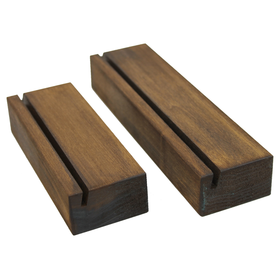 Chalkboards UK Dark Oak Block Menu Holder 210x75mm