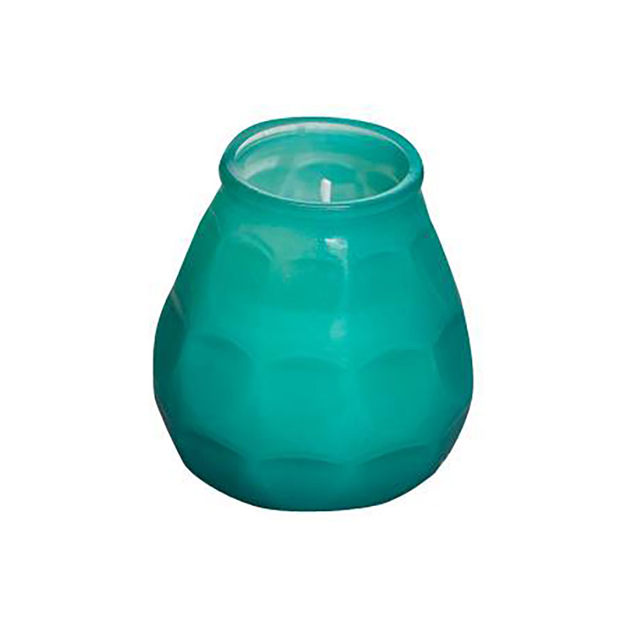 Bolsius Twilight Sea Green Glass Low Boy Candle 70 Hour Burn