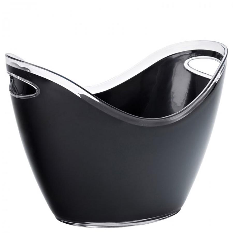 Large Champagne Bucket Black 13.75 Inch 35cm