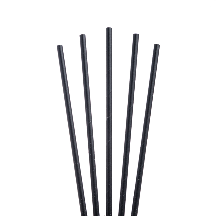 Paper Straw Black 6mm Core x 200mm Long