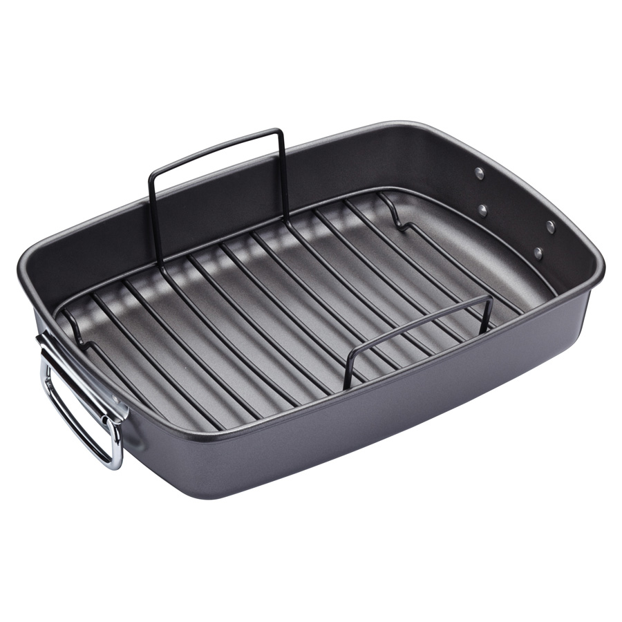 MasterClass Non-stick Carbon Steel Rectangular Roasting Pan with Rack