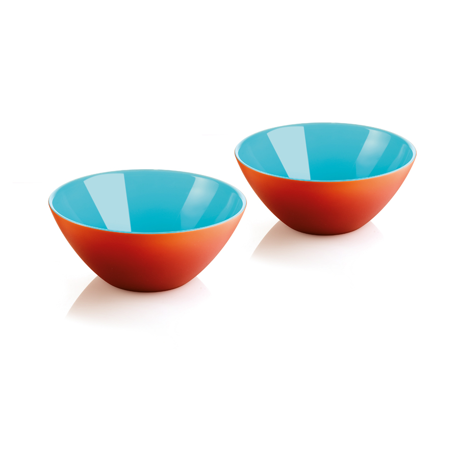 Pair of MyFusion 12cm Bowls Orange & Turquiose