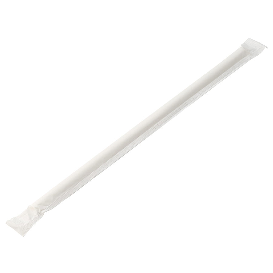 Paper Wrapped White Straw 8 Inch 20cm Box of 250