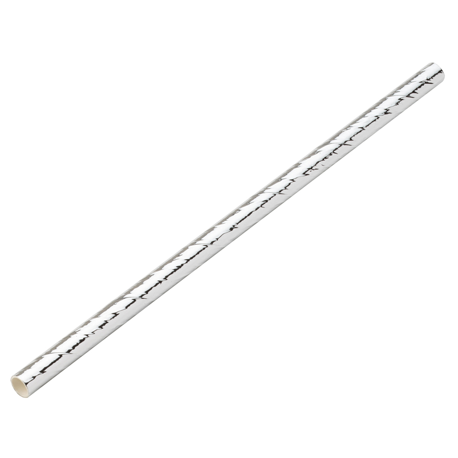Paper Silver Cocktail Straw 5.5 Inch 14cm 5mm Bore