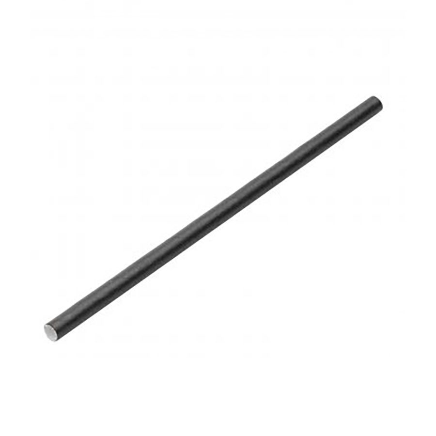 14cm Long Black Paper Sip Straw 5mm