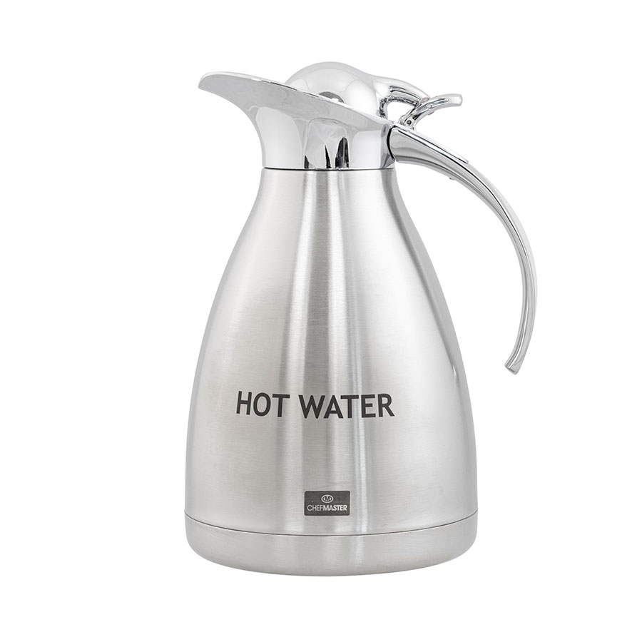 Chefmaster Stainless Steel Deluxe 1 Ltr Vacuum Jug Inscribed Water