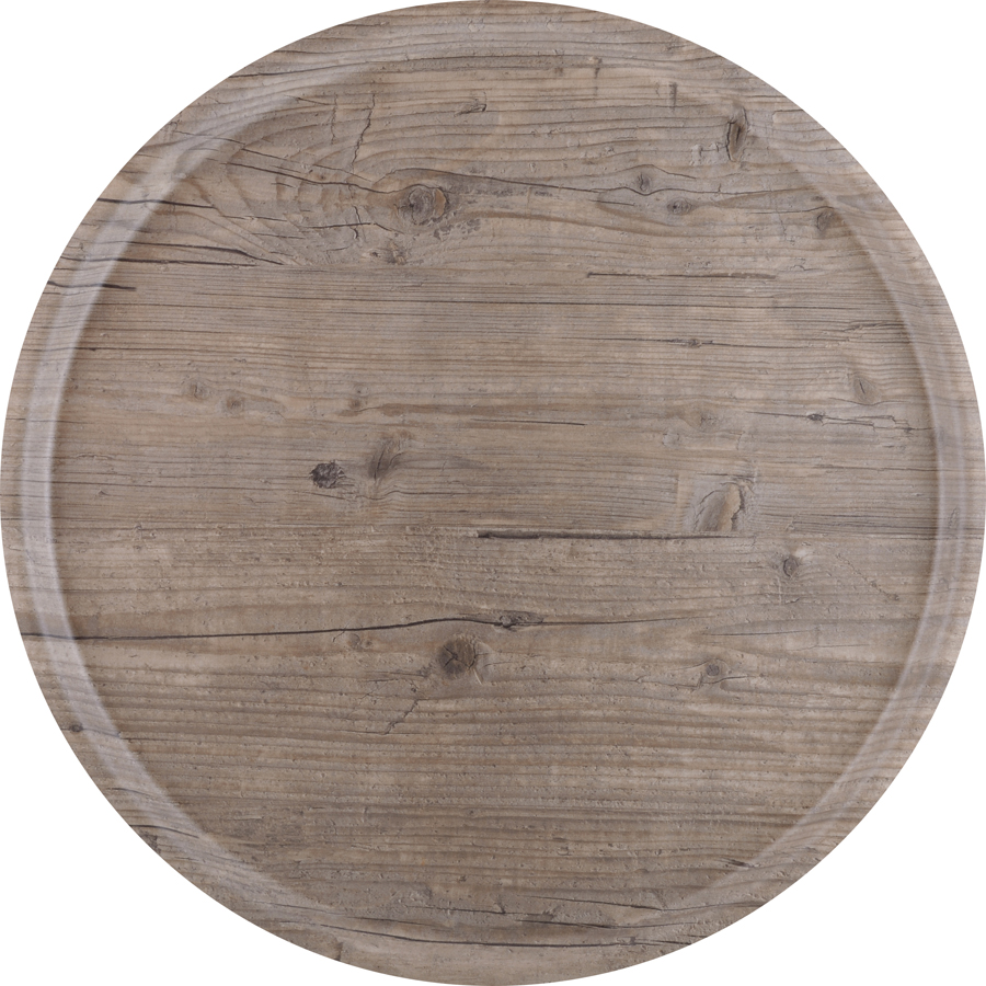 Laminate Vintage Wood Effect Tray 45Cm Diameter