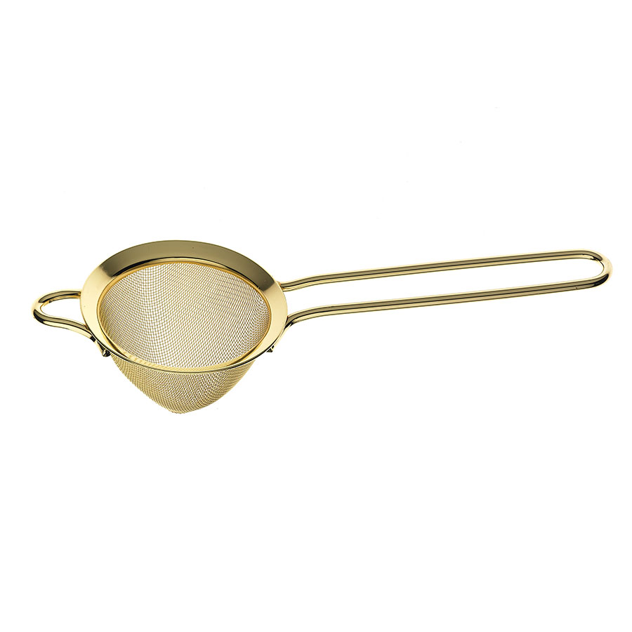 Fine Mesh Strainer 3 1/2inch Diam. Bowl Gold Plated