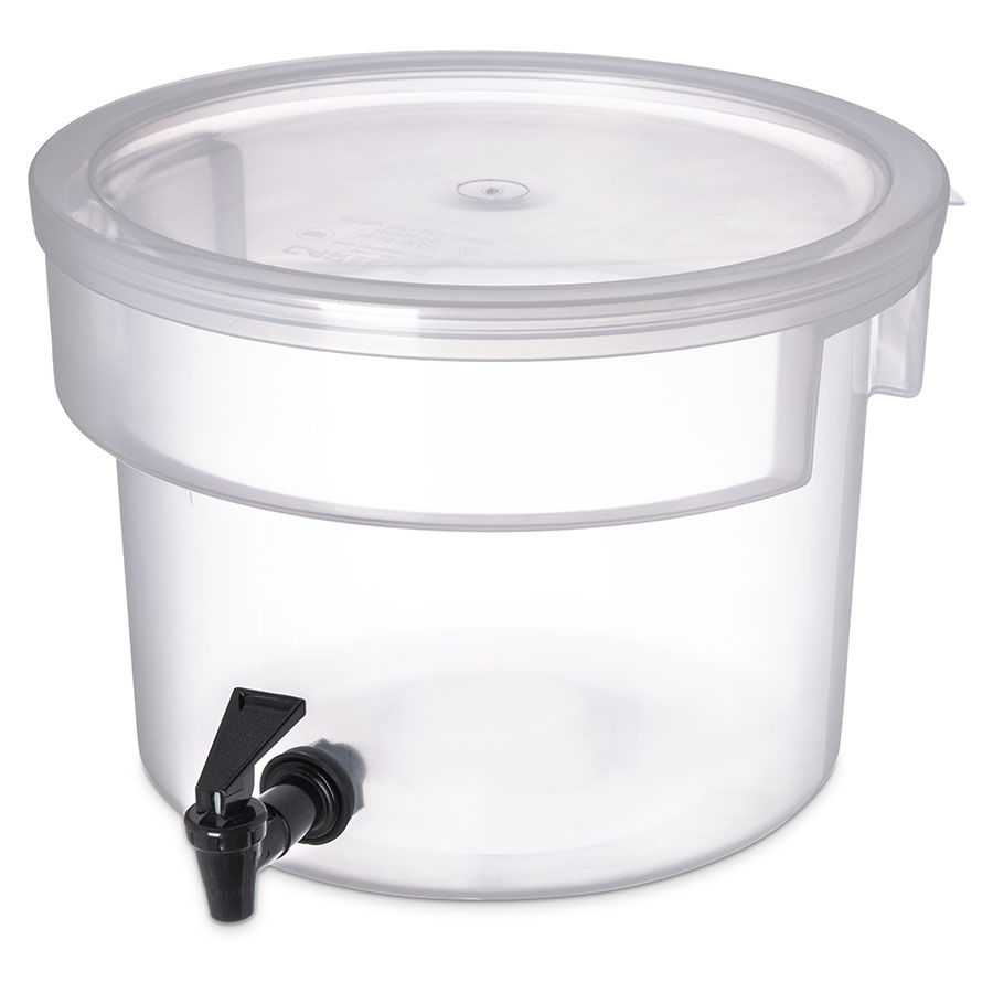Carlisle Clear Round Polypropelene Beverage Dispenser 3 Gallon 13.6 Litre
