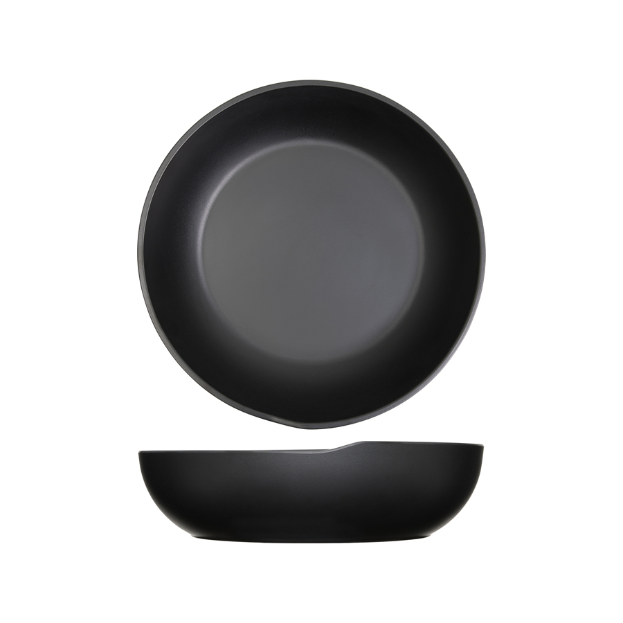 Creative Copenhagen Melamine Matte Black Round Bowl 280x75mm 2.6 Litre