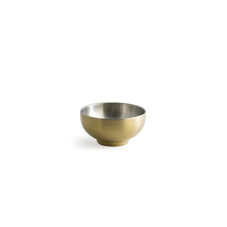 Front of The House Brushed Stainless Steel Matte Black Round Harmony Bowl 10oz