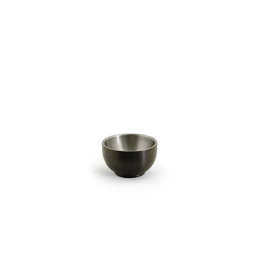 Front of The House Brushed Stainless Steel Matte Black Round Harmony Ramekin 2.5oz