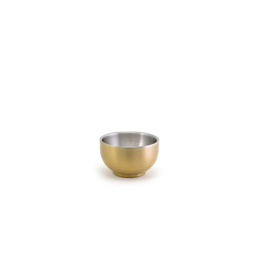 Front of The House Brushed Stainless Steel Matte Brass Round Harmony Ramekin 2.5oz