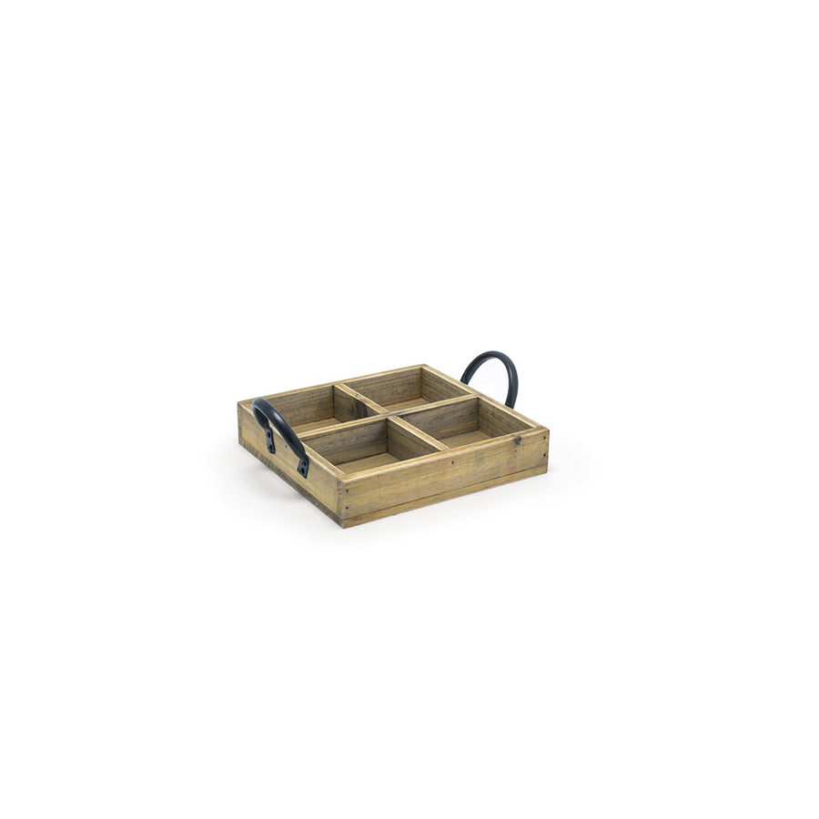 Front of The House Natural Rustic Firwood Square Holder 17cm