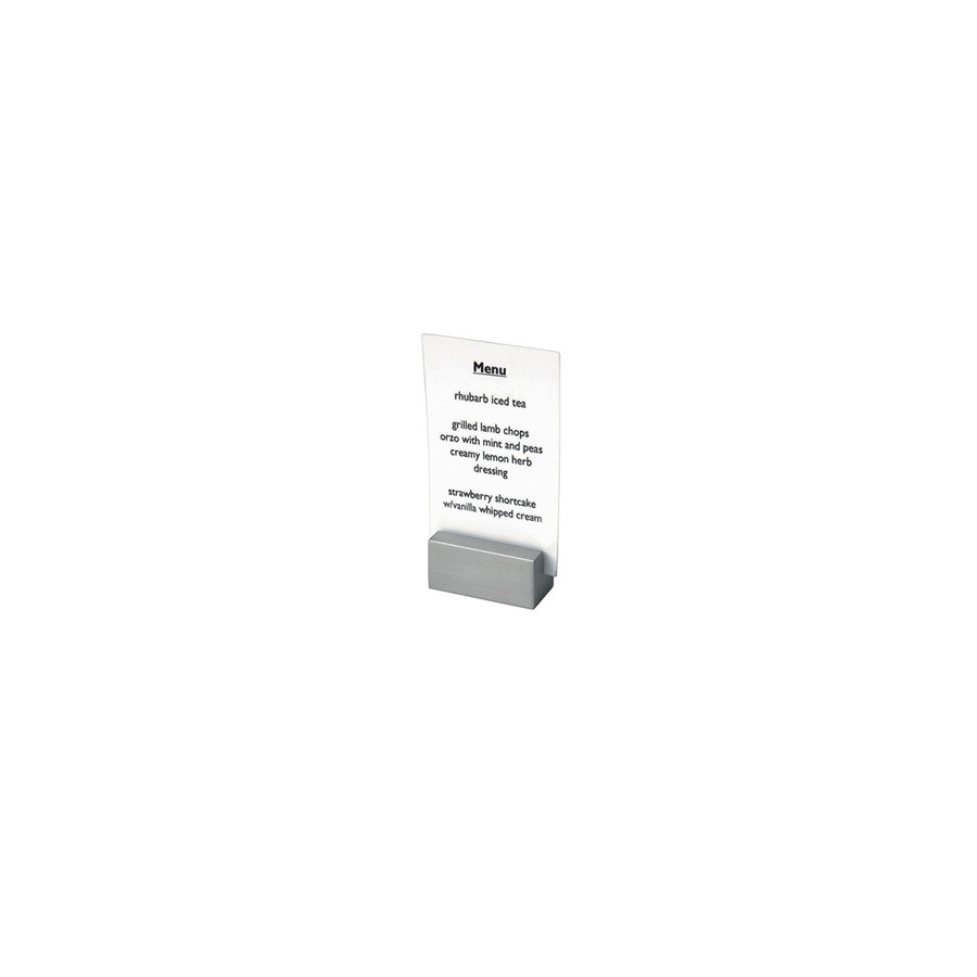 Front of The House Brushed Stainless Steel Silver Menu/Sign Holder 3.8x1.9cm