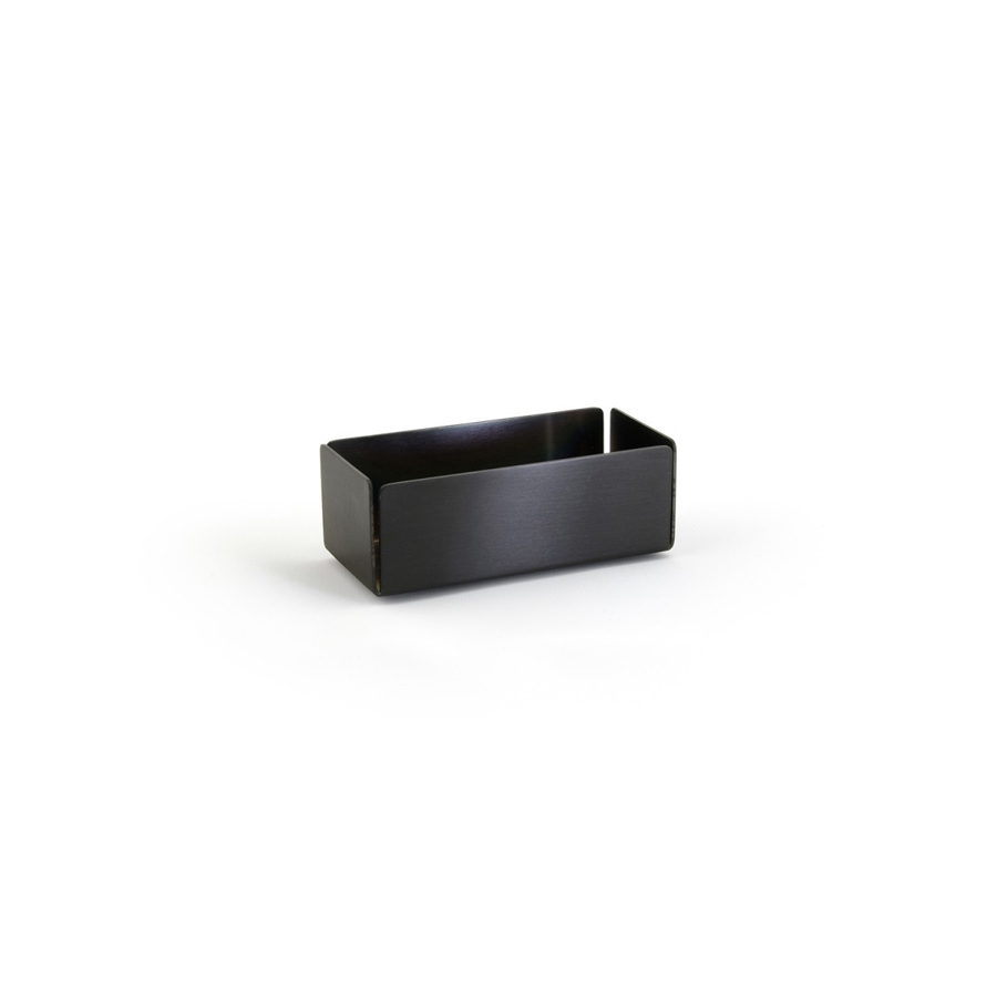 Front of The House Brushed Stainless Steel Matte Black Rectangular Holder 12x5.5cm