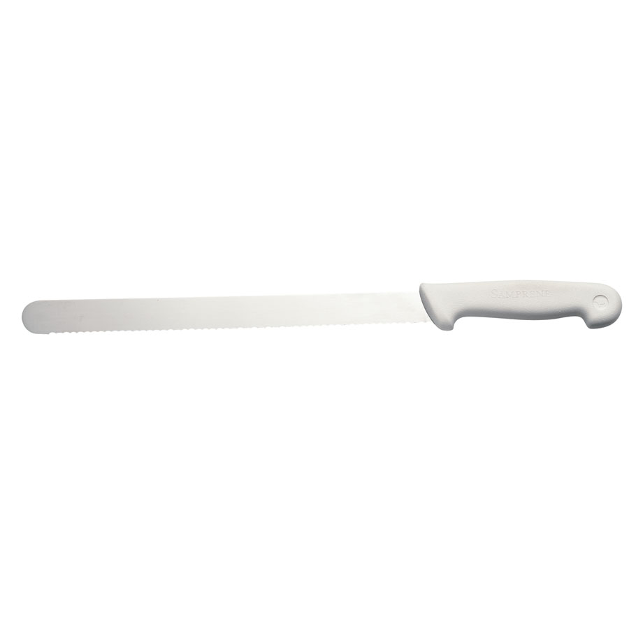 Bread Knife 14in Stainless Steel Blade White Handle
