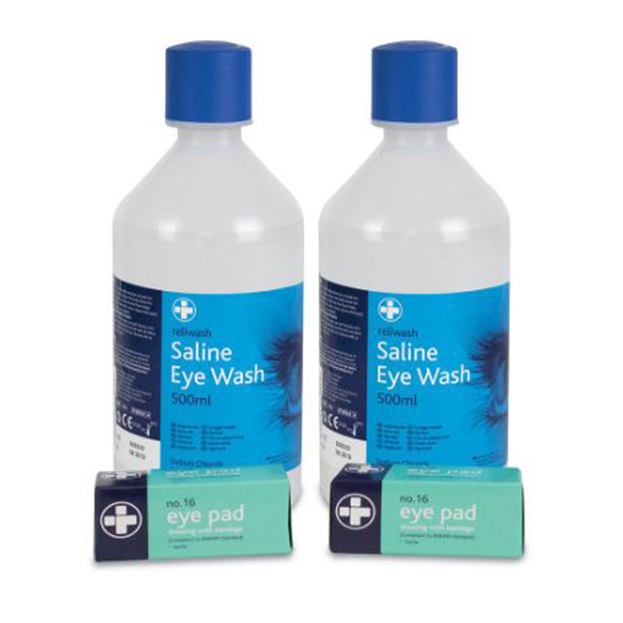 Reliance Medical Eyewash First Aid Refills 2 x dressings 2 x 500ml Eye Wash