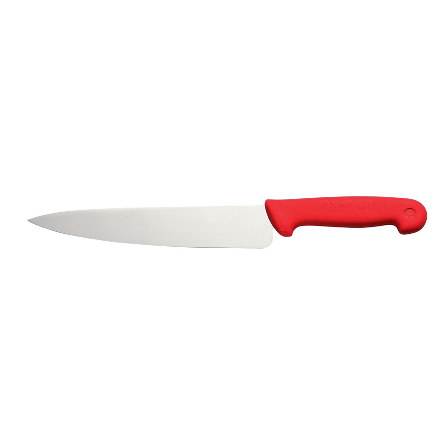 Cook Knife 8.5in Stainless Steel Blade Red Handle