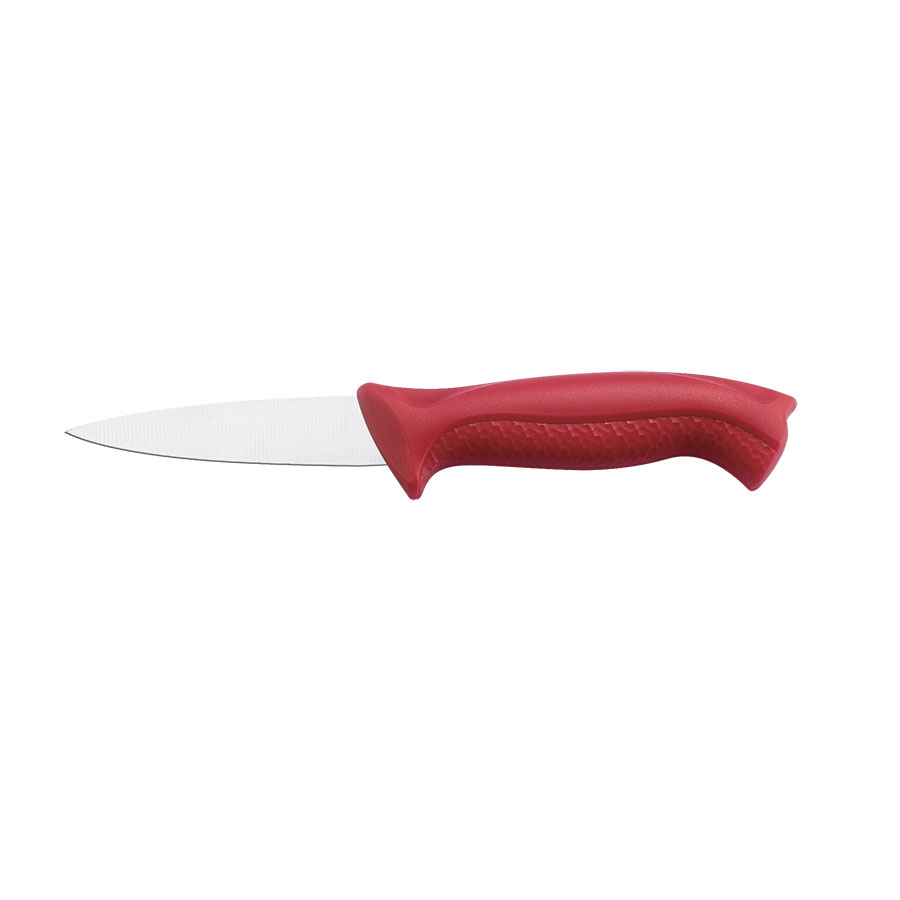 Paring Knife 3.5in Stainless Steel Blade Red Handle