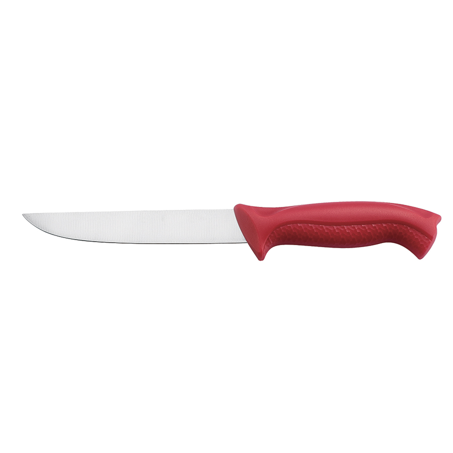 Boning Knife 6in Stainless Steel Blade Red Handle