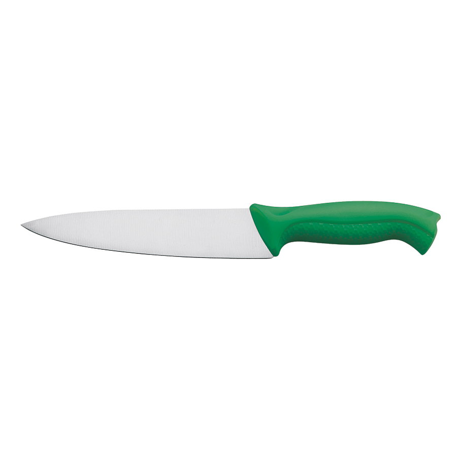 Cook Knife 8.5in Stainless Steel Blade Green Handle