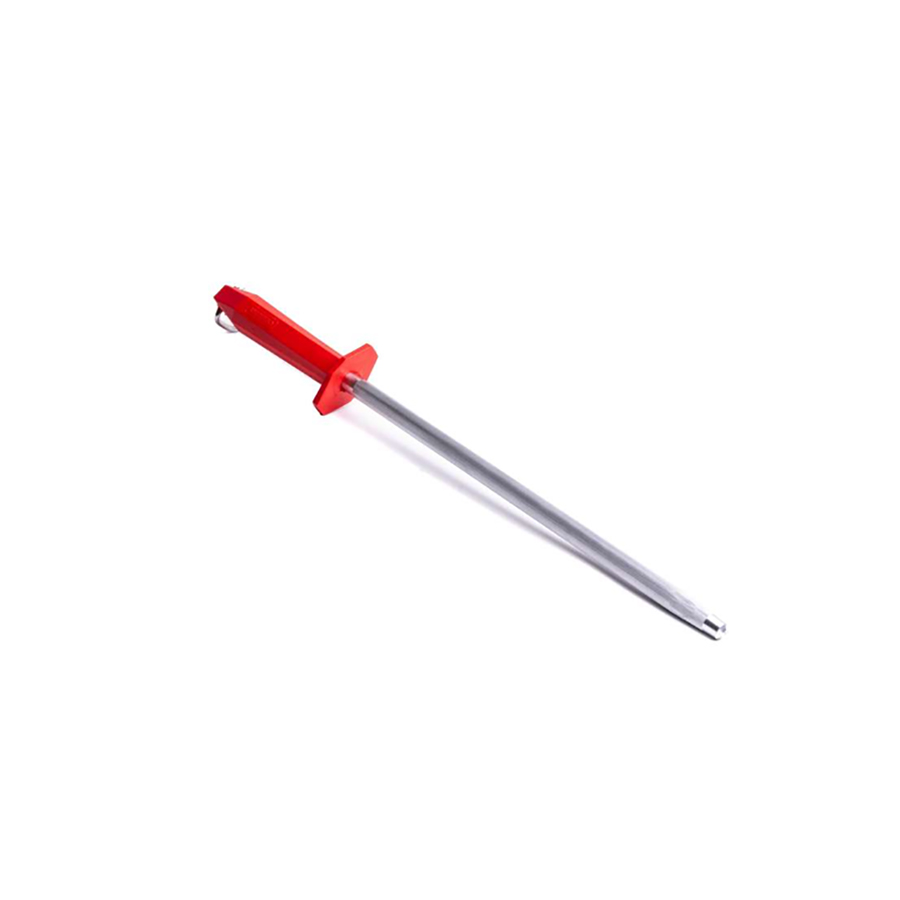 Sharpening Steel Fine 10in Red Plastic Handle