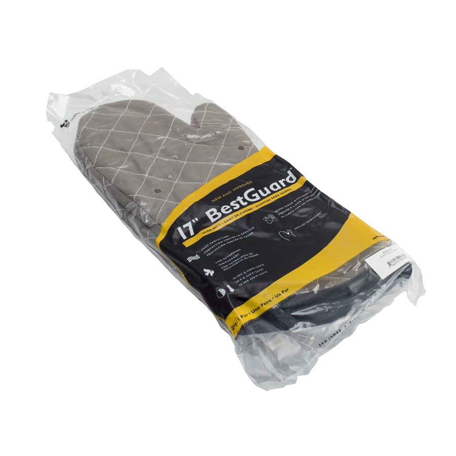 San Jamar BestGuard Pair Oven Mitts 17" Tan