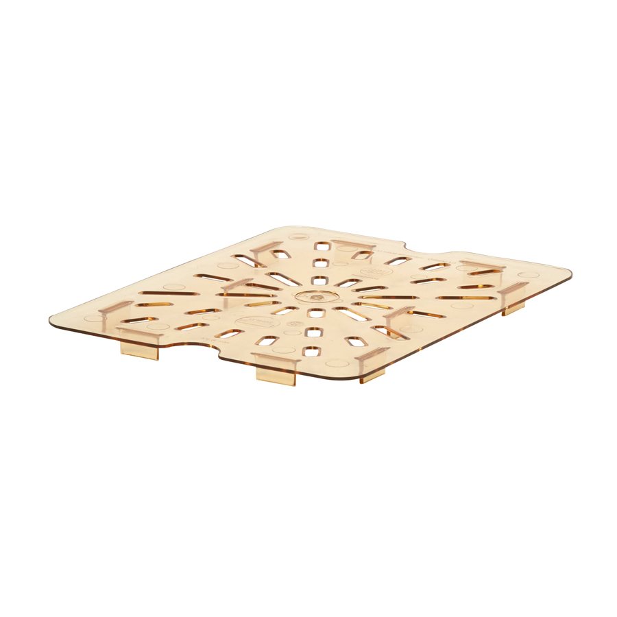 Cambro Gastronorm Drainer Plate High Heat 1/2 Amber Polycarbonate