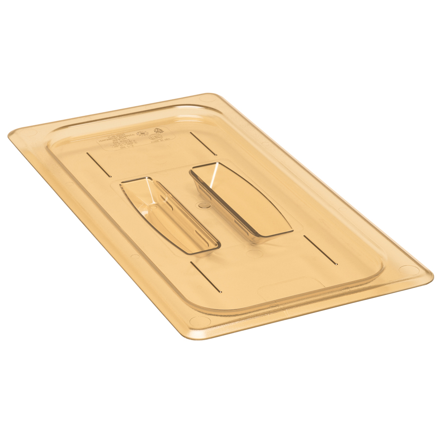 Cambro Gastronorm Plain Lid High Heat 1/3 Amber Polycarbonate