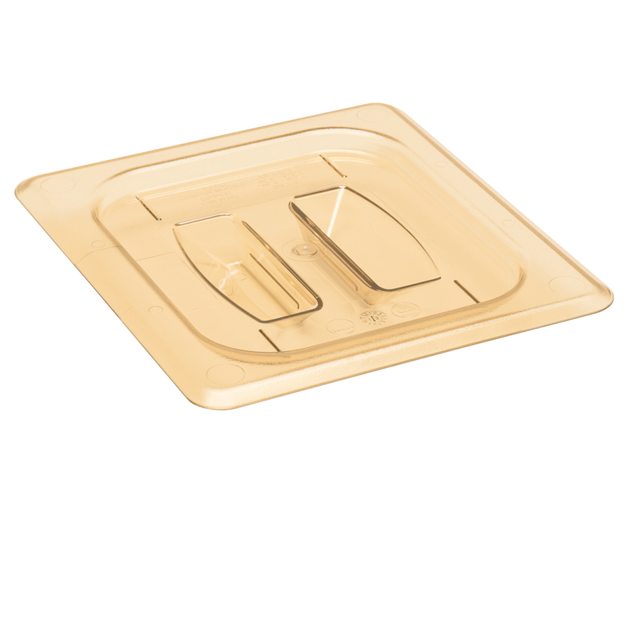 Cambro Gastronorm Plain Lid High Heat 1/6 Amber Polycarbonate
