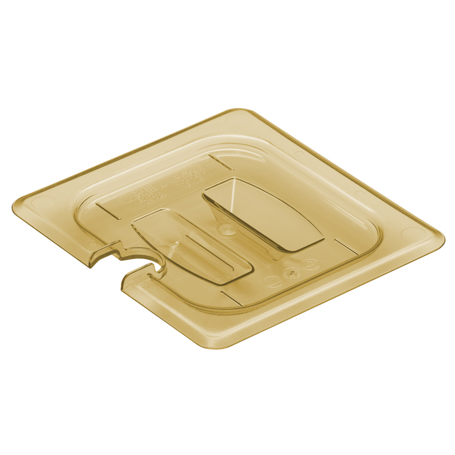 Cambro Gastronorm Notched Lid High Heat 1/6 Amber Polycarbonate