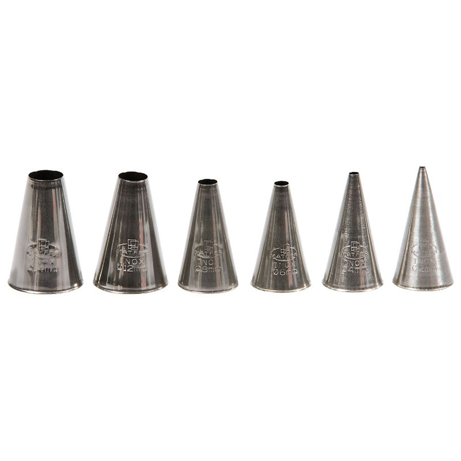 Matfer Bourgeat Icing Tubes Plain 2.4 - 14mm Stainless Steel