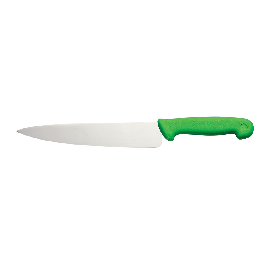 Cook Knife 10in Stainless Steel Blade Green Handle