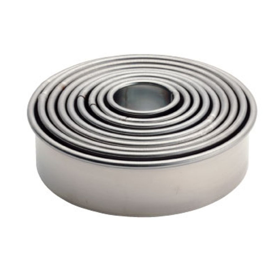 deBuyer Plain Pastry Cutters Stainless Steel 3-11cm Set Of 9