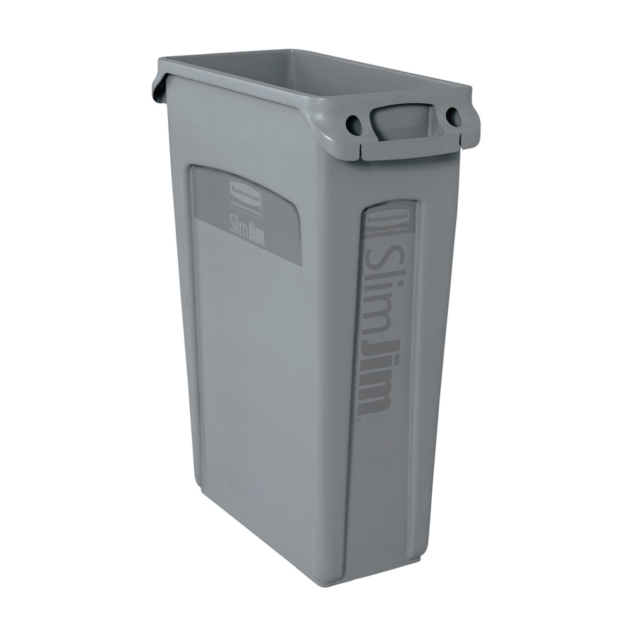 Rubbermaid Slim Jim® Bin With Venting Channel Grey 87ltr