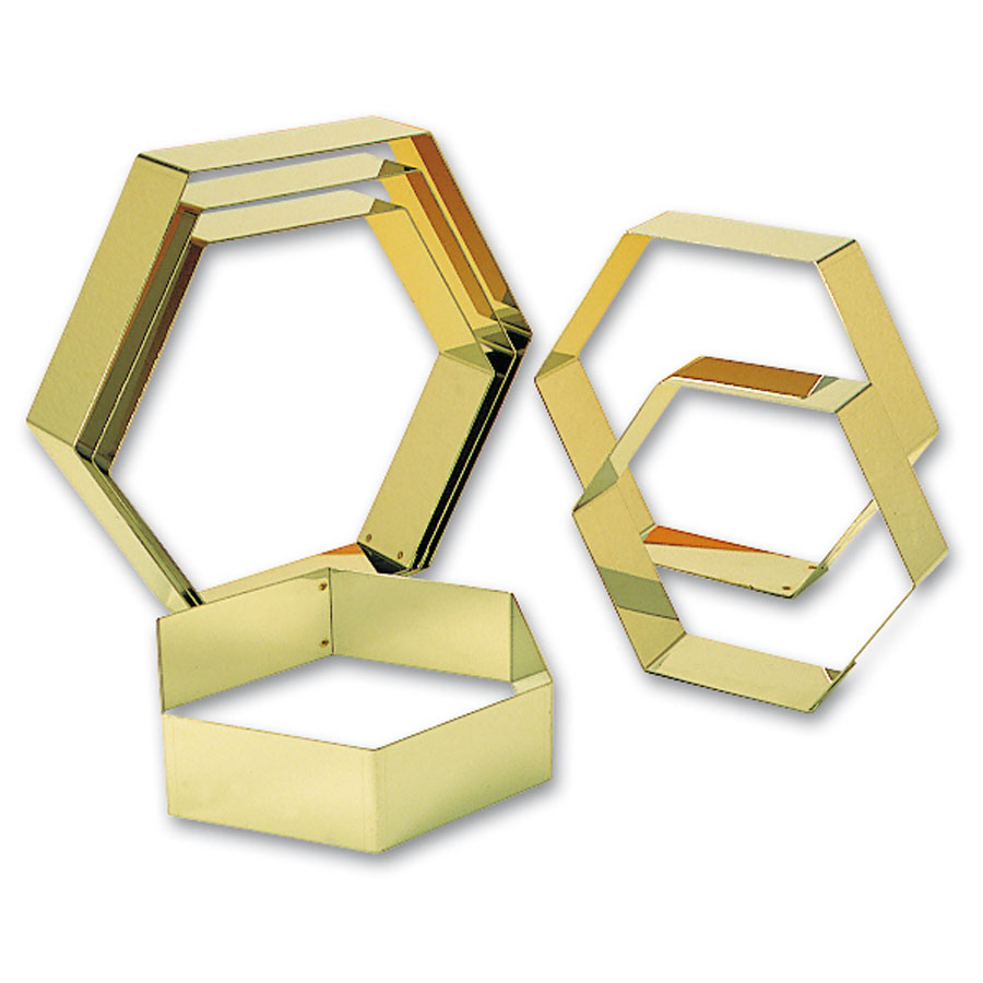 Matfer Bourgeat Hexagonal Cake Mould Stainless Steel 6.7x6.7x3cm