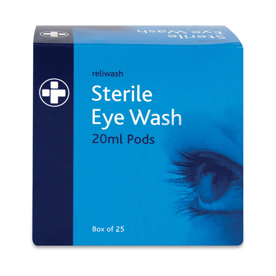 Reliance Medical Eyewash First Aid Reliwash Eye Wash Pods 20ml