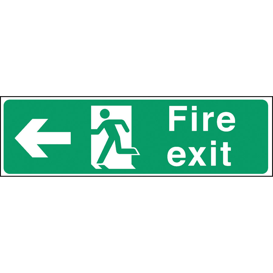 Mileta Safety Sign - Fire Exit Left Arrow 45x15cm