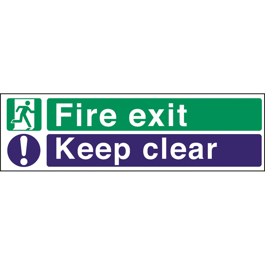 Mileta Safety Sign - Fire Exit Keep Clear 45x15cm
